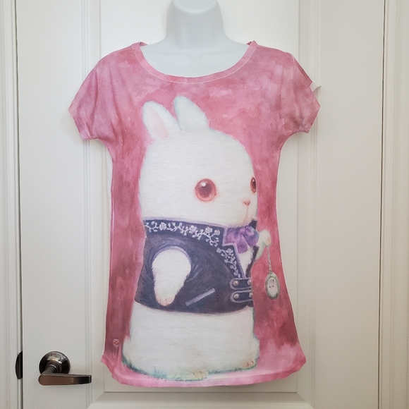 🎉3/$39 White Rabbit Tee - Alice In Wonderland - Picture 7 of 11